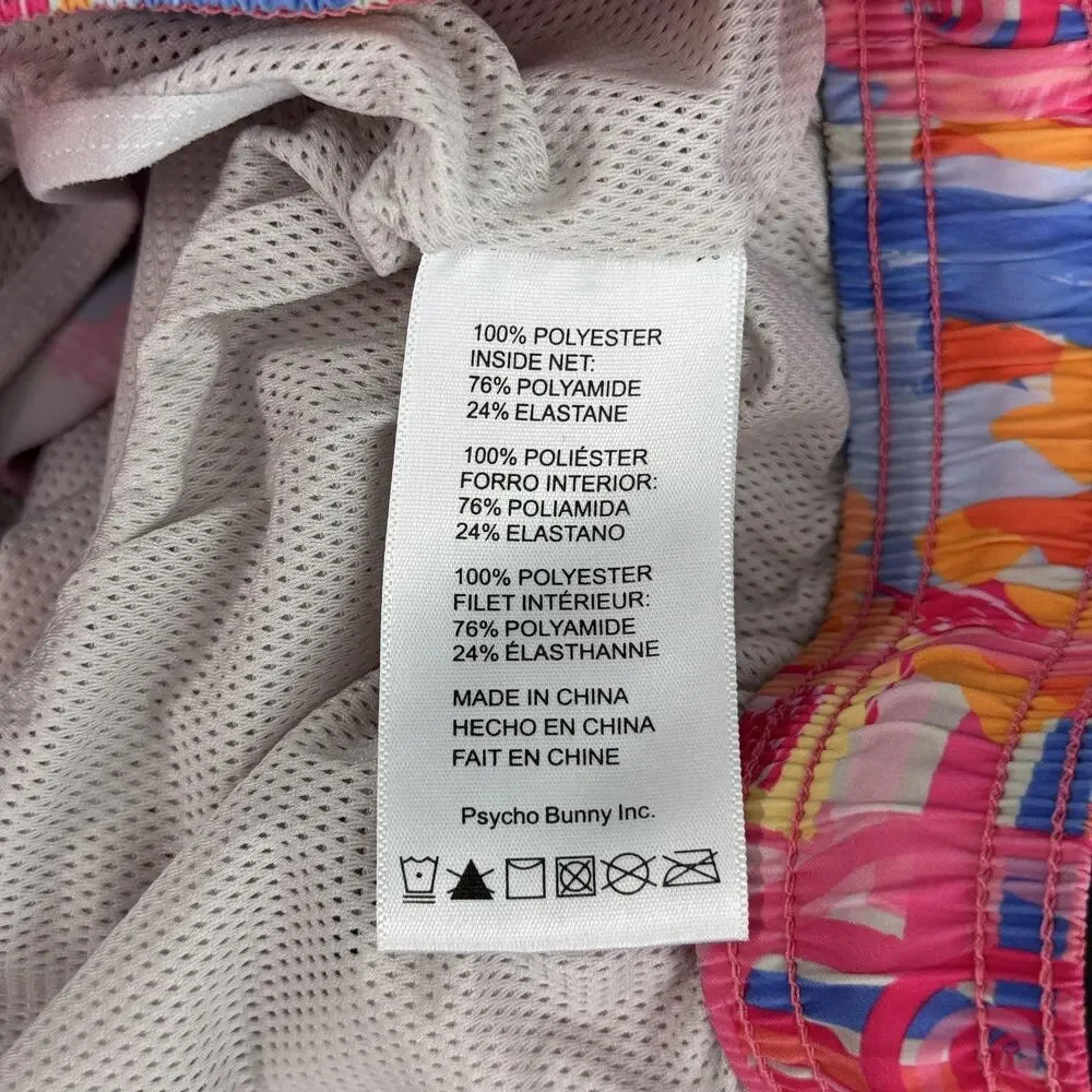 Psycho Bunny Benton Swim Trunks Mens Large Tropical Floral Beach Resort Shorts